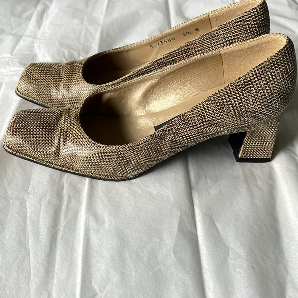 Stuart Weizman Square Toed Square Heeled Vintage … - image 2